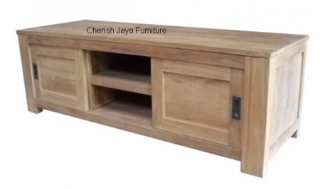 Code: SJEU 008 Name: Simplicity Tv Stand 2 Sliding Doors Size: W=120 x D=50 x H=50 cm  Wood: Solid Teakwood